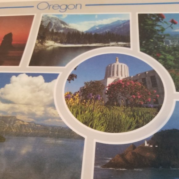 6 Oregon Scenic Photo Laminated Placemats Vintage - Picture 2 of 13